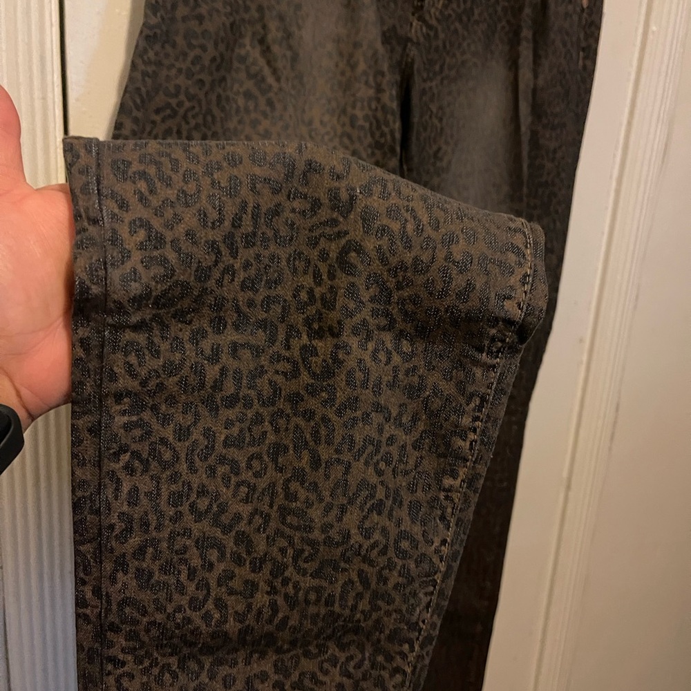 Dark Leopard Print Skinny Jeans